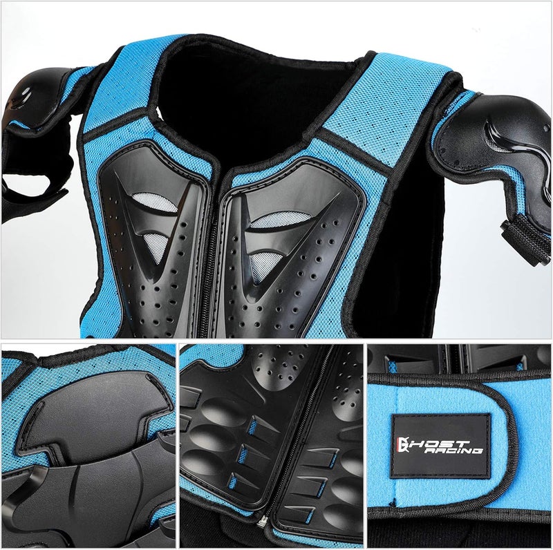 JUSTDOLIFE Youth Dirt Bike Gear, 5 PCS Motorcycle Armbor Protection Jacket, Kids Motorcycle Armor with Knee Pads Elbow Pads Chest Protector Racing for Outdoor Sports - Image 5